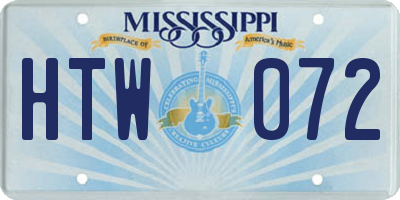 MS license plate HTW072