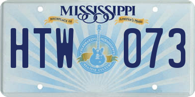 MS license plate HTW073