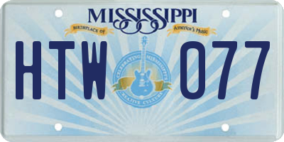 MS license plate HTW077