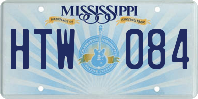 MS license plate HTW084