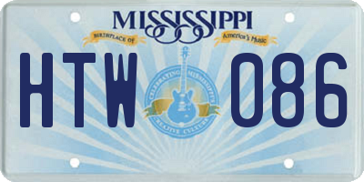 MS license plate HTW086