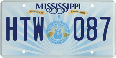 MS license plate HTW087
