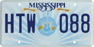 MS license plate HTW088