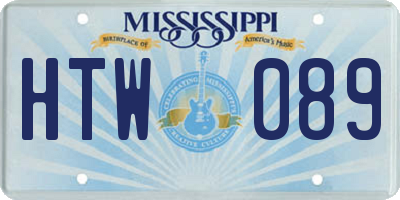MS license plate HTW089
