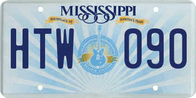 MS license plate HTW090