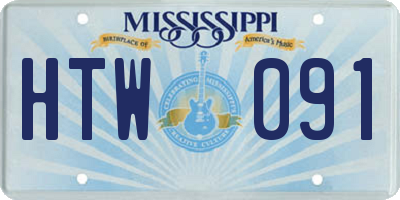 MS license plate HTW091