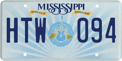 MS license plate HTW094