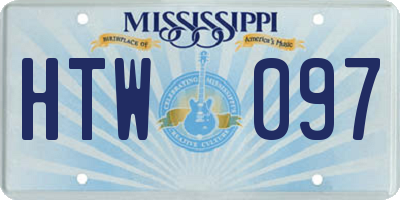 MS license plate HTW097