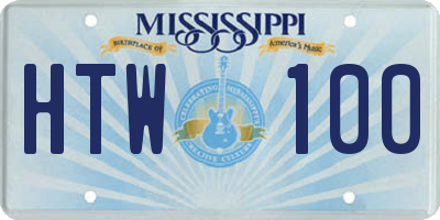 MS license plate HTW100
