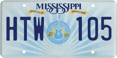 MS license plate HTW105