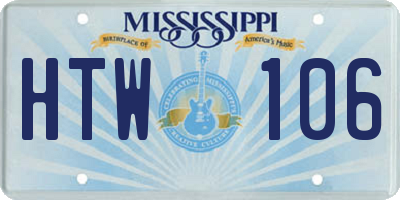 MS license plate HTW106