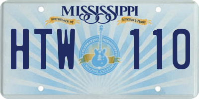 MS license plate HTW110