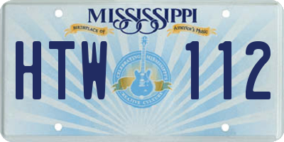 MS license plate HTW112