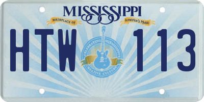 MS license plate HTW113
