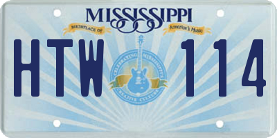 MS license plate HTW114