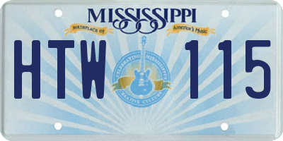MS license plate HTW115