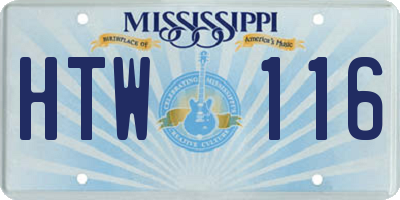 MS license plate HTW116