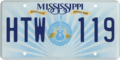 MS license plate HTW119