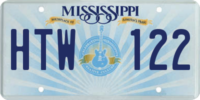 MS license plate HTW122