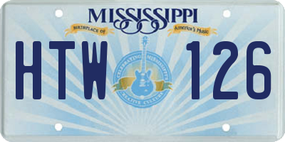 MS license plate HTW126