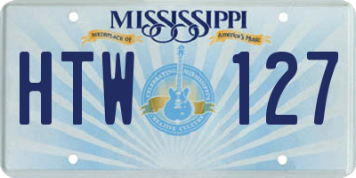 MS license plate HTW127