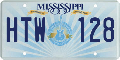 MS license plate HTW128