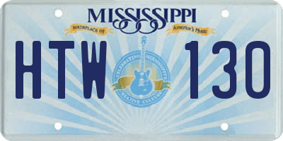 MS license plate HTW130