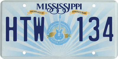 MS license plate HTW134