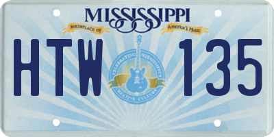 MS license plate HTW135