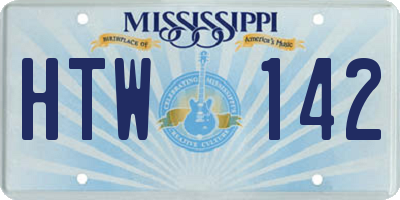 MS license plate HTW142