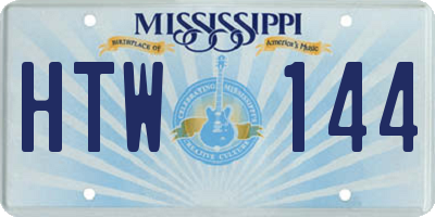 MS license plate HTW144