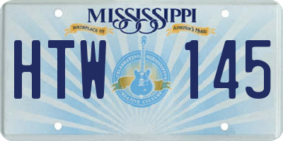 MS license plate HTW145