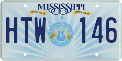 MS license plate HTW146