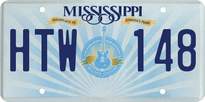 MS license plate HTW148