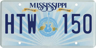 MS license plate HTW150