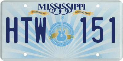 MS license plate HTW151