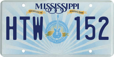 MS license plate HTW152