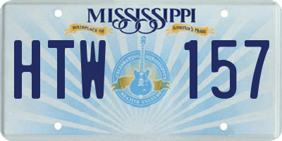 MS license plate HTW157