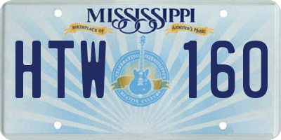 MS license plate HTW160