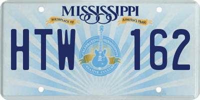 MS license plate HTW162