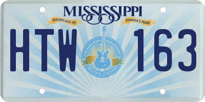 MS license plate HTW163