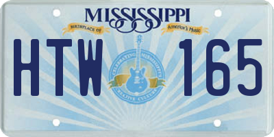 MS license plate HTW165