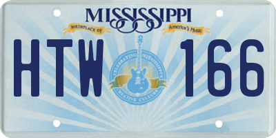 MS license plate HTW166