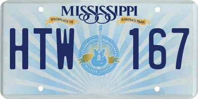 MS license plate HTW167