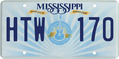MS license plate HTW170