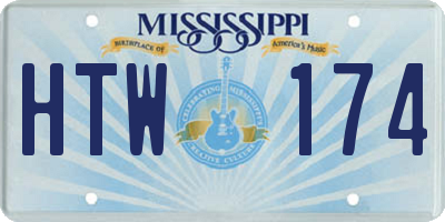MS license plate HTW174