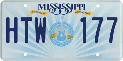 MS license plate HTW177