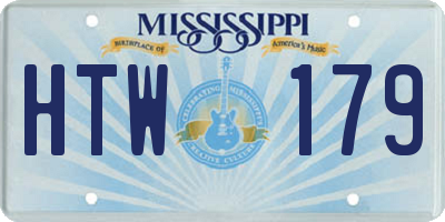 MS license plate HTW179