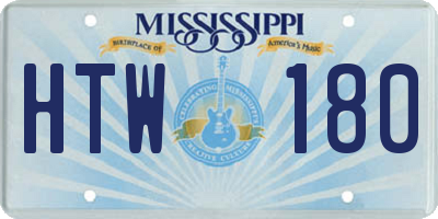 MS license plate HTW180