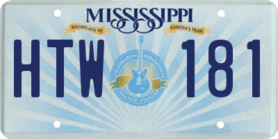 MS license plate HTW181